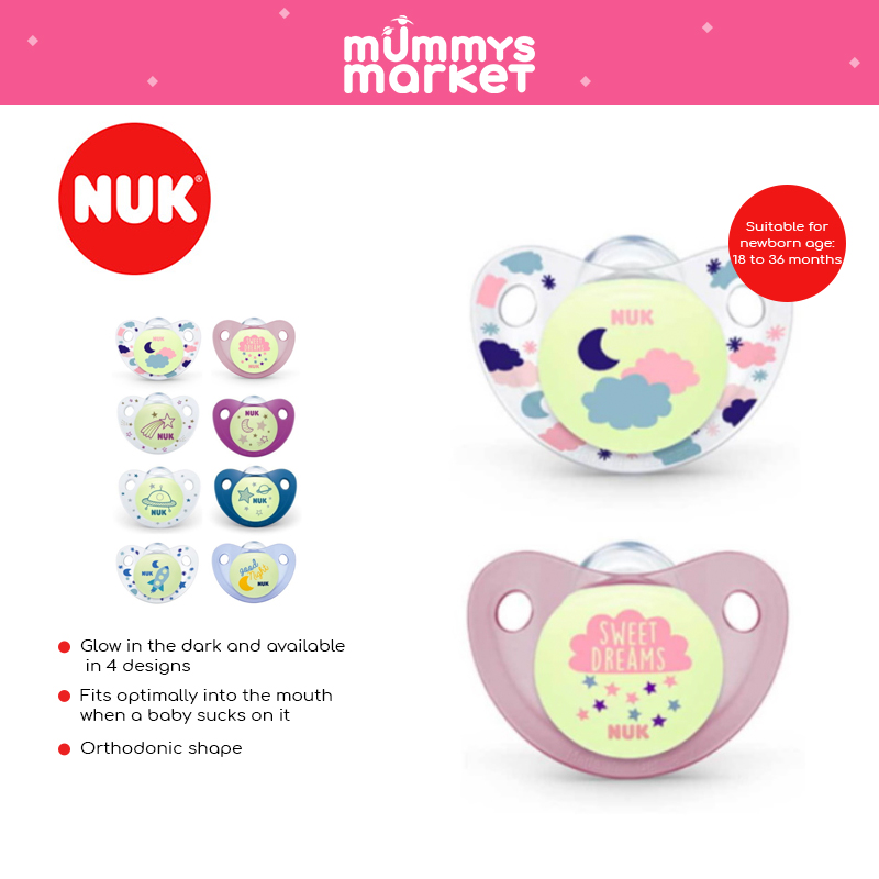 Nuk Silicone Soother S3 Night/Day, 2/box (NU40739813)